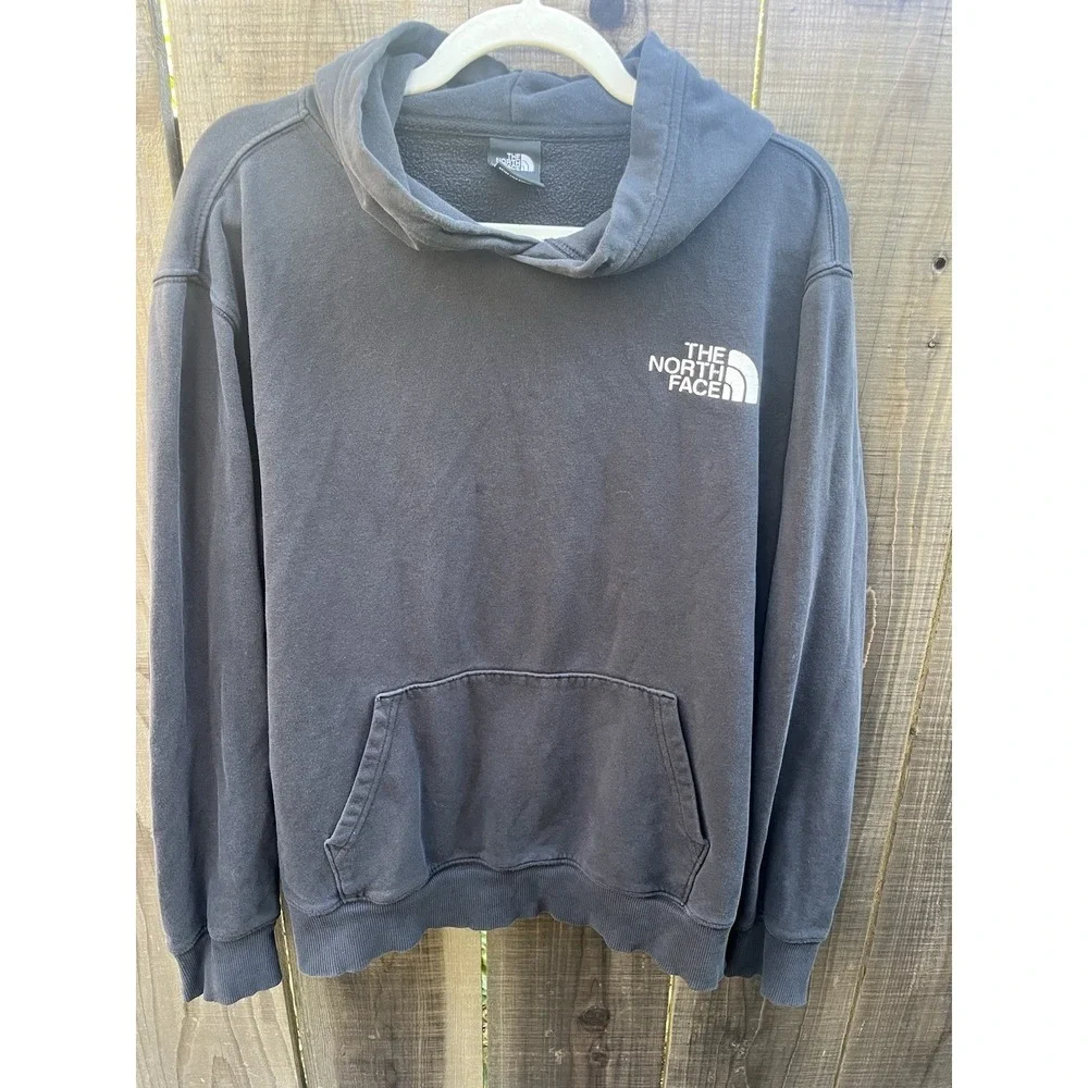 The North Face Hoodie Men's Size Large Black Outdoor Sweatshirt Graphic Logo